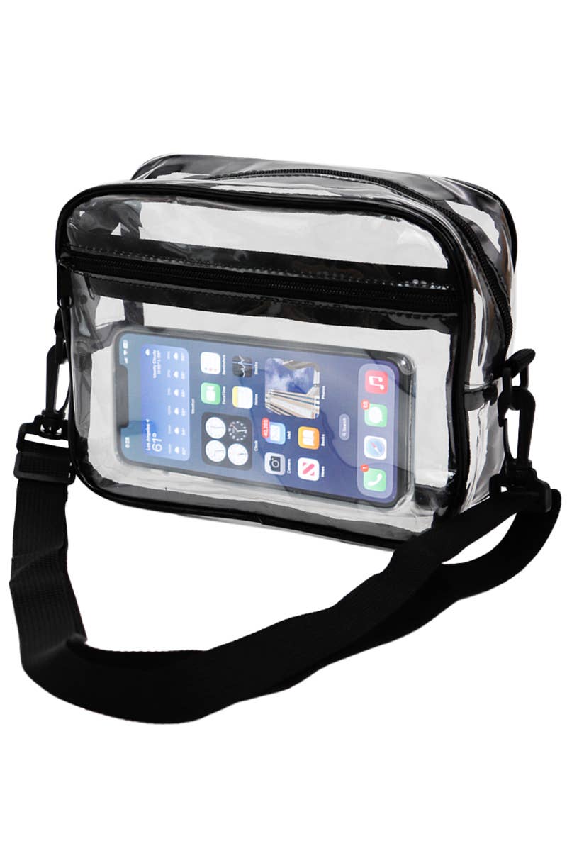 crossbody nylon bag for travel Clear PVC Crossbody Messenger Travel Bag – SLATE Boutique & Gifts