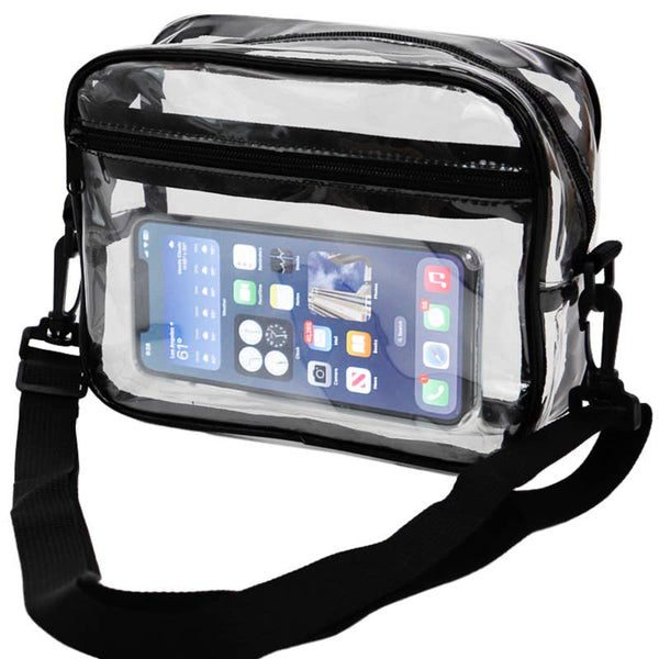 Clear PVC Crossbody Messenger Travel Bag