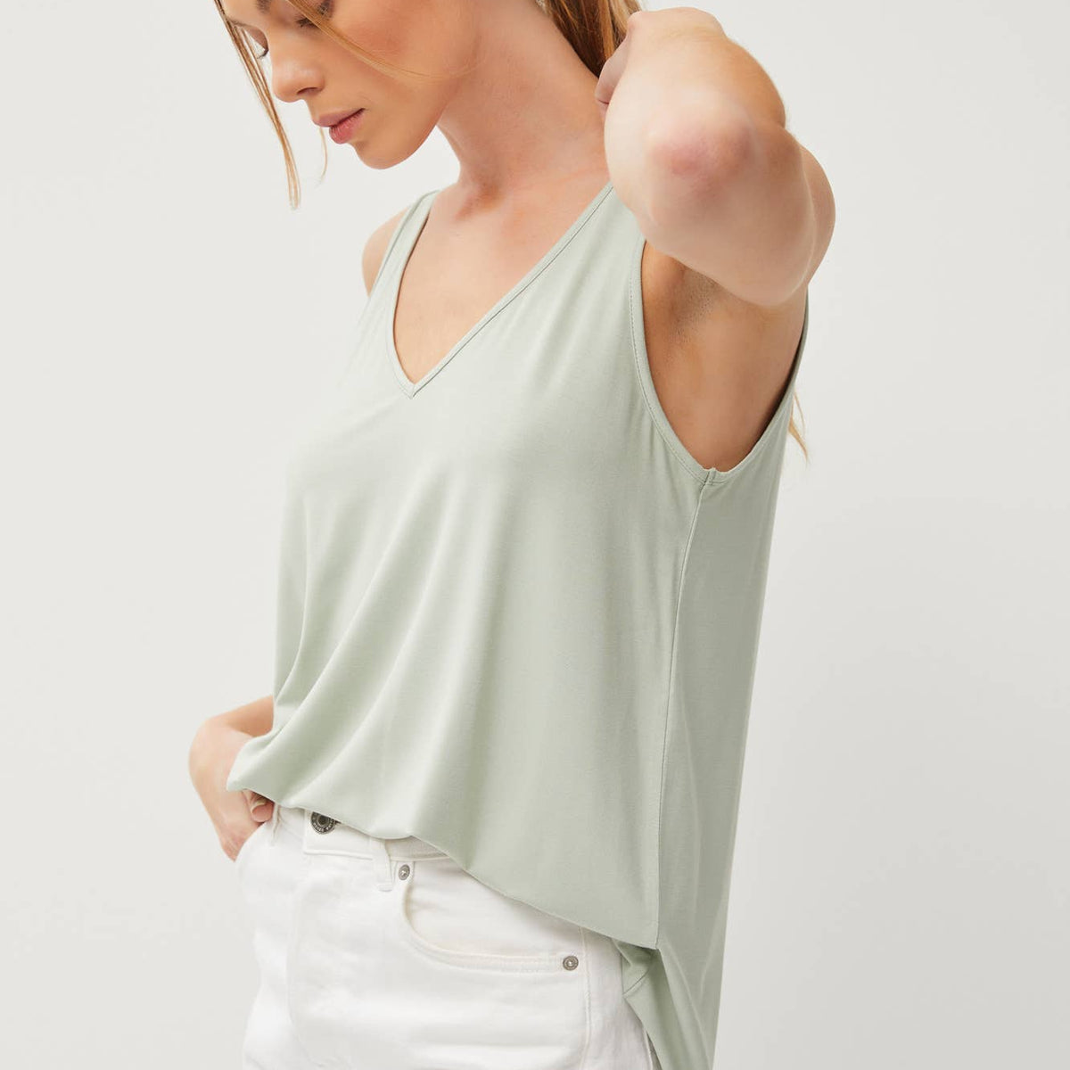 Bamboo Basic V Neck Tank