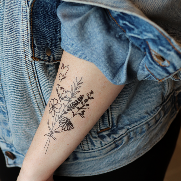 Butterfly Floral Temporary Tattoos