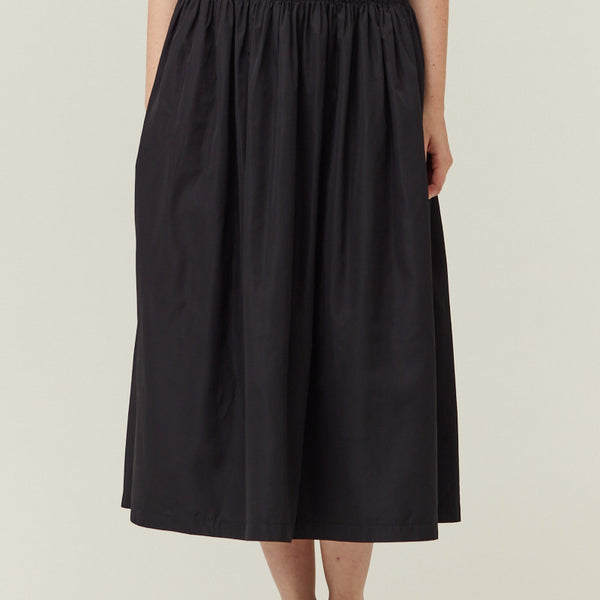 Smocked Waist Midi Skirt