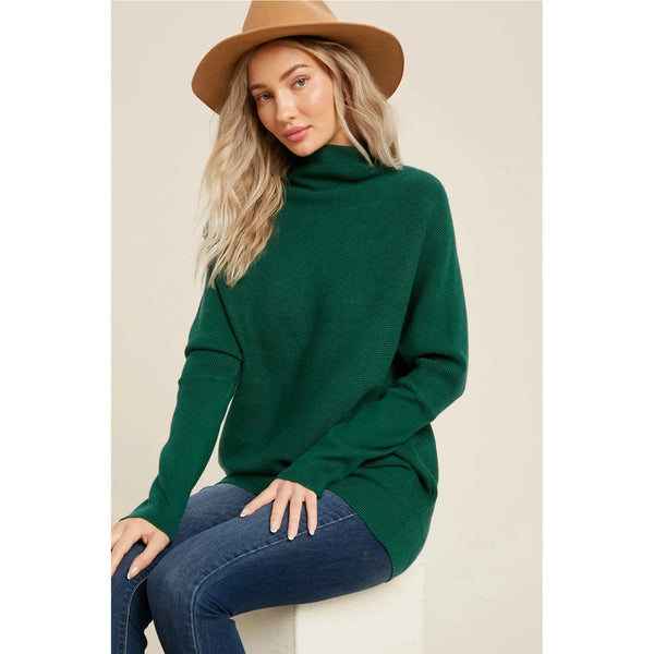 Slouch neck Dolman sweater in multiple colors - women's clothing