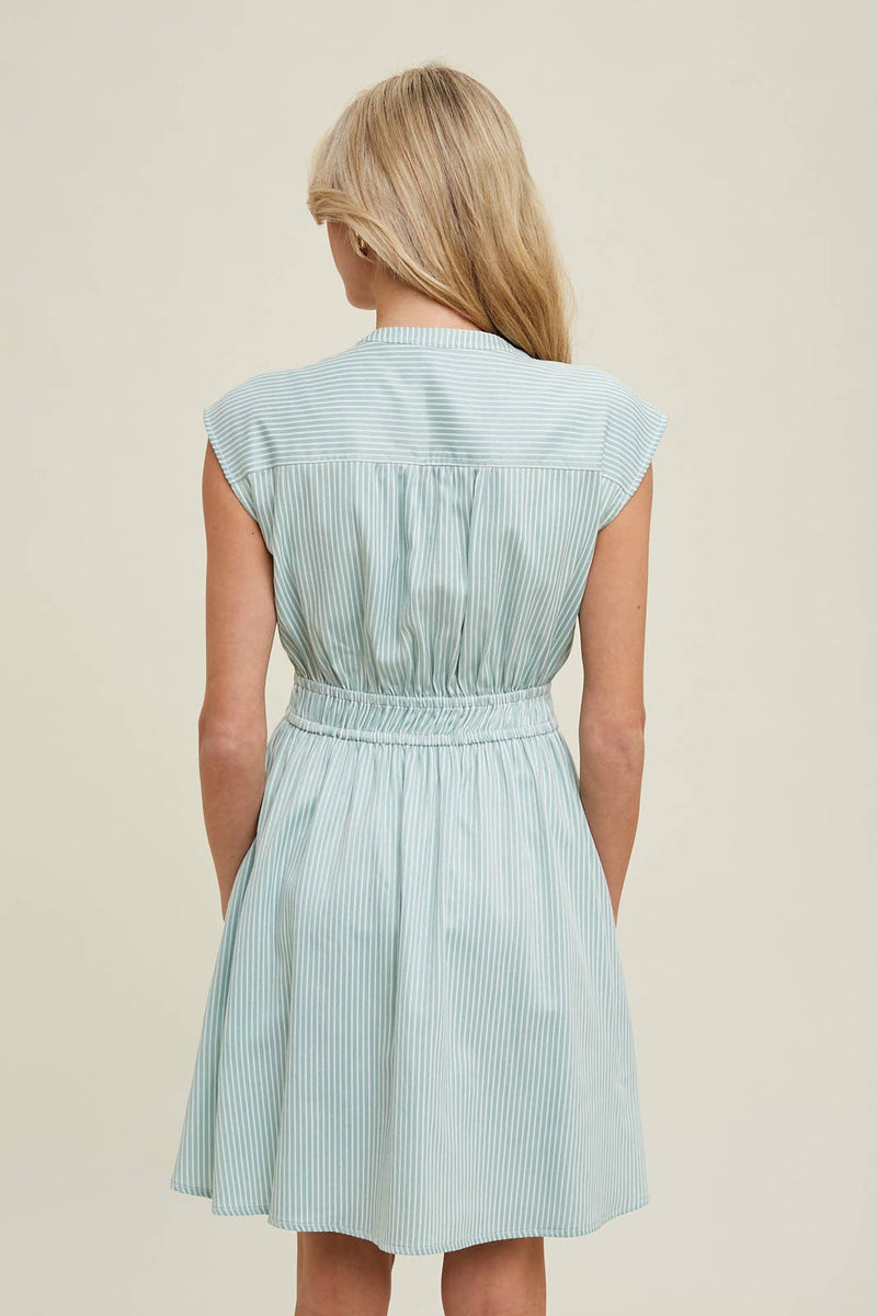 Natasha Striped Mini Shirt Dress