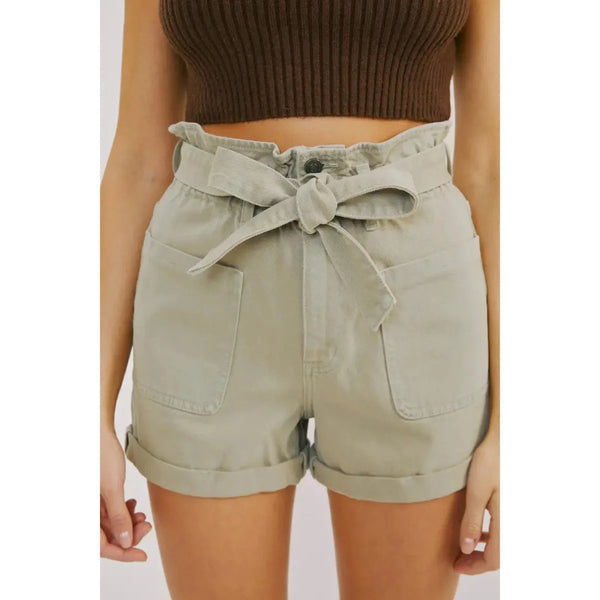 Paper bag shorts - womens clothing