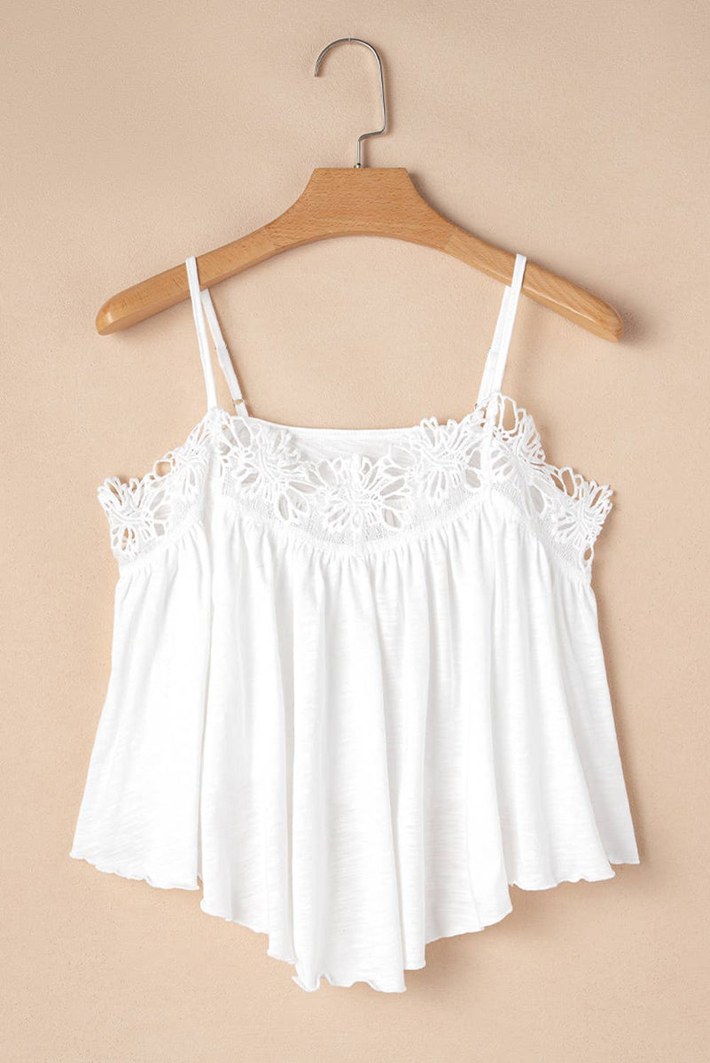 Lace Trim Ruffle Spring Tank