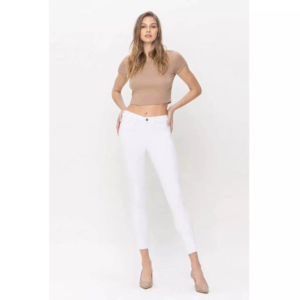 White mid rise crop skinny jeans - Women Clothing