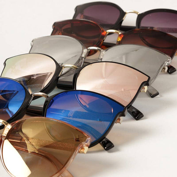 Women's Round Glitter Arm Sunglasses