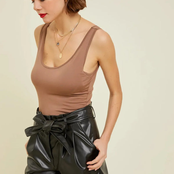 Tank Bodysuit with Bra Cups
