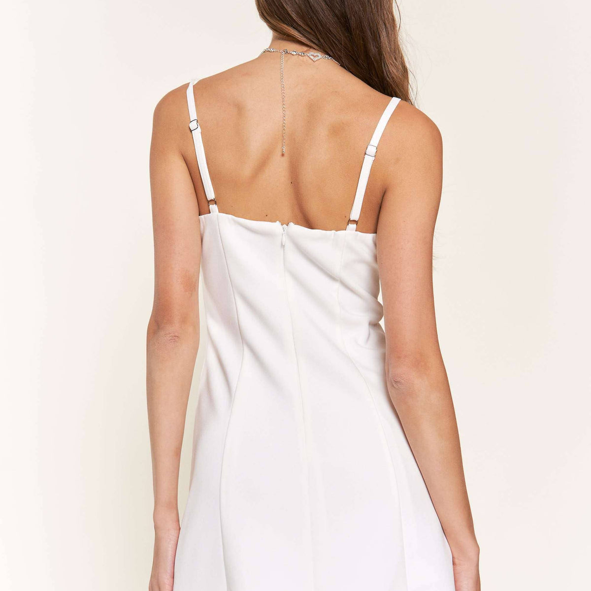 White Mini Dress with Jewel Emblishment