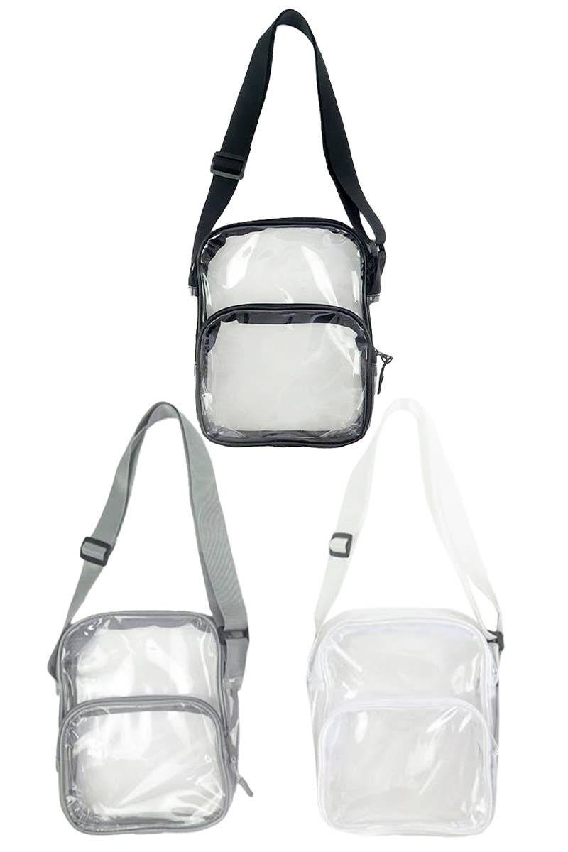 crossbody nylon bag for travel Clear Crossbody Messenger Travel Bag – SLATE Boutique & Gifts