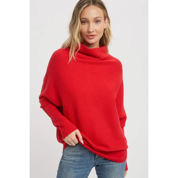 Slouch neck Dolman sweater in multiple colors - women's clothing