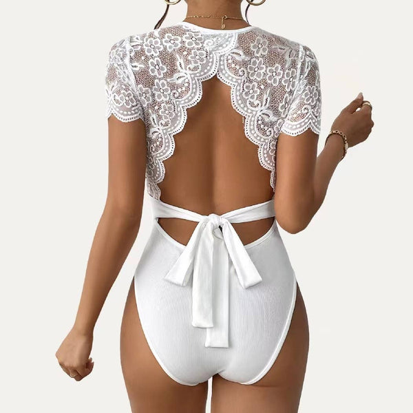 Tie-Back Short Sleeve Bodysuit