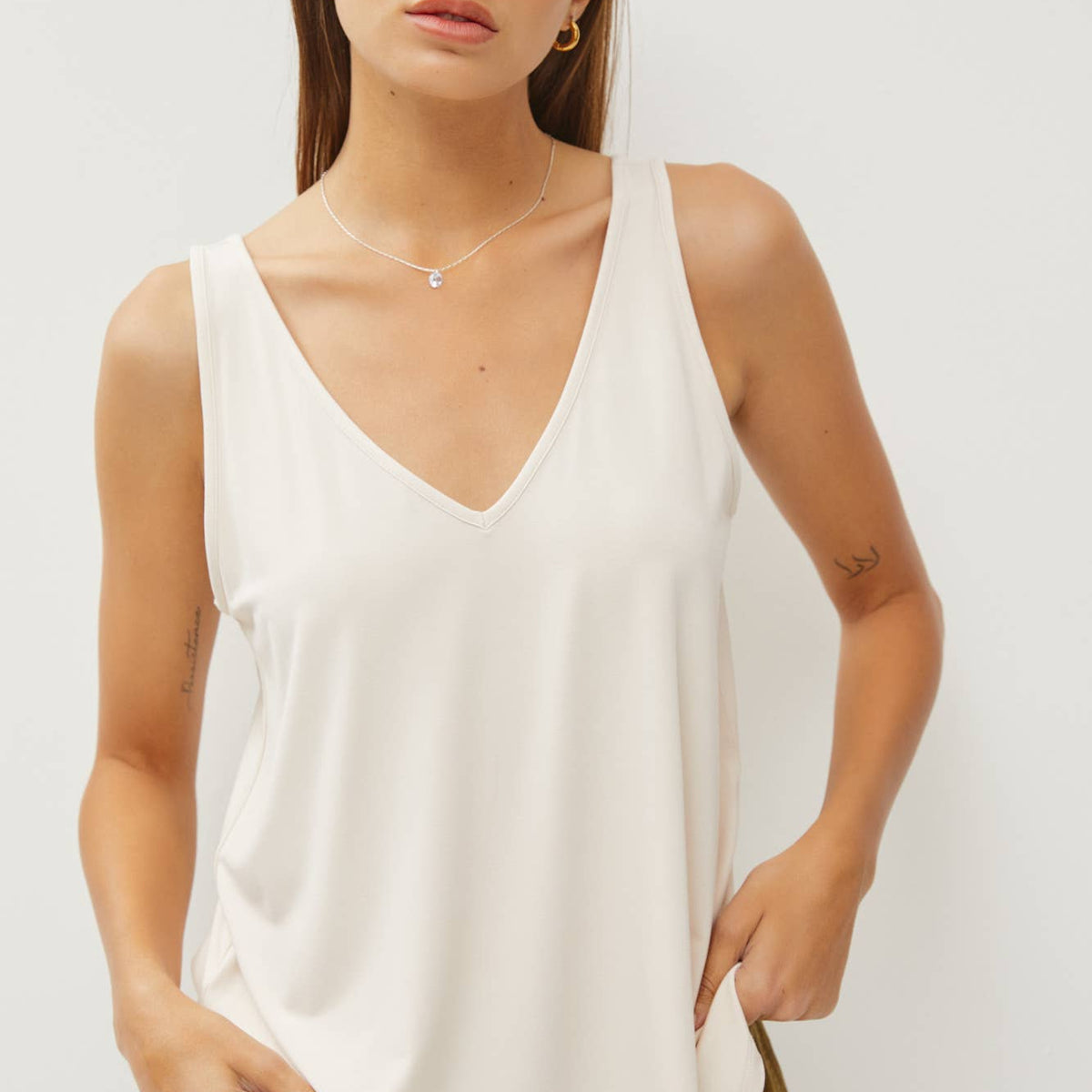 Bamboo Basic V Neck Tank