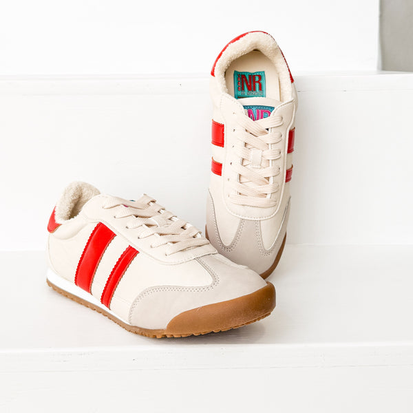 Madrid Sneaker in Beige/Red