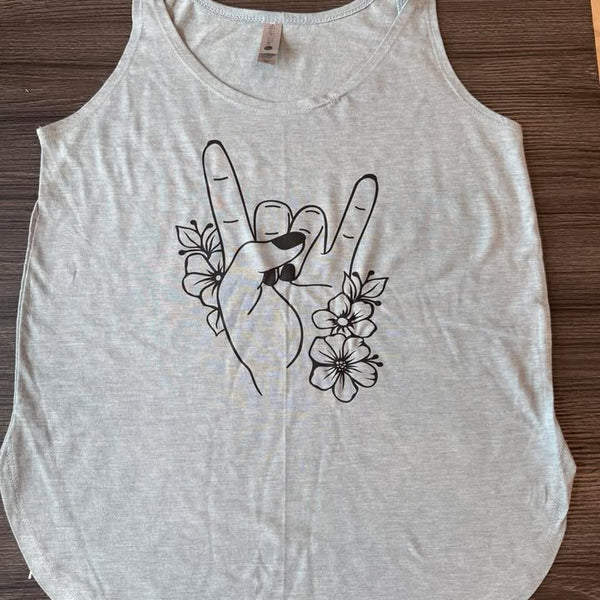 Floral Rock On Tank