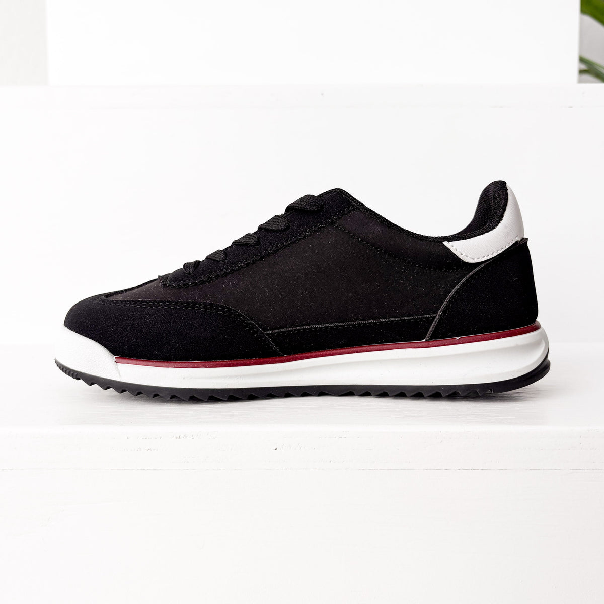Tokyo Dual Stripe Sneakers in Black