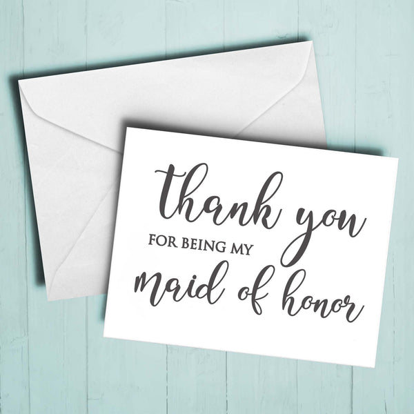 Thank you card for maid of honor - SLATE Boutique & Gifts