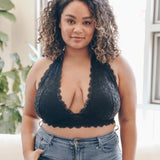 Plus Size Lace Halter Bralette - SLATE Boutique & Gifts