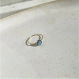 Small Kyanite ring with gold band - accessory