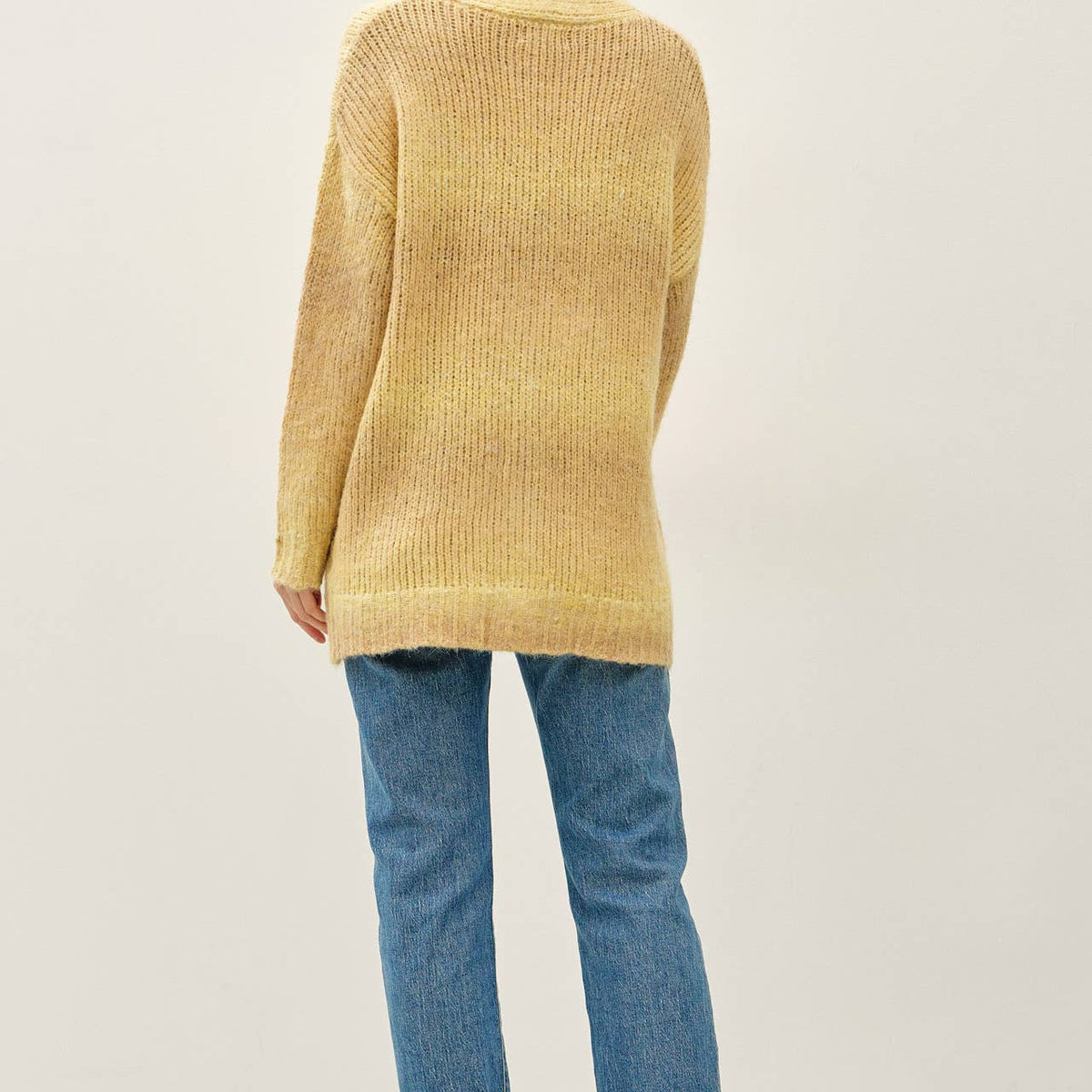Tonal Gradient Oversized Wool Cardigan