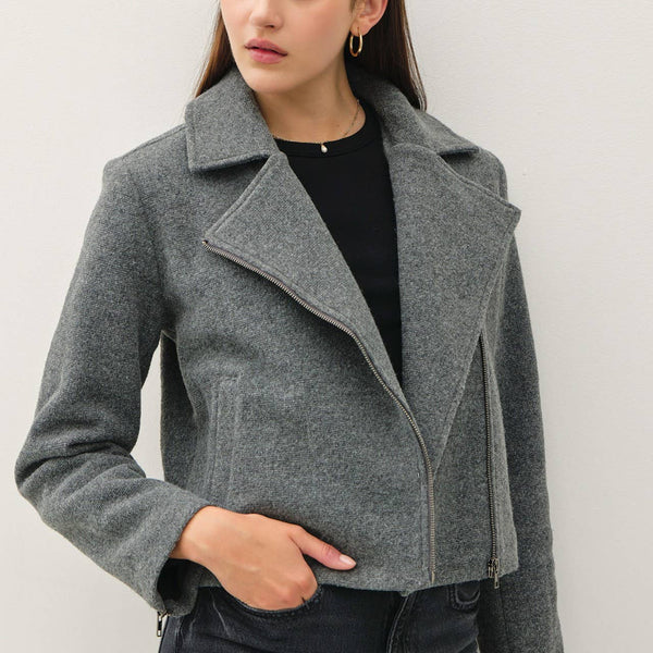 Cropped Moto Style Jacket