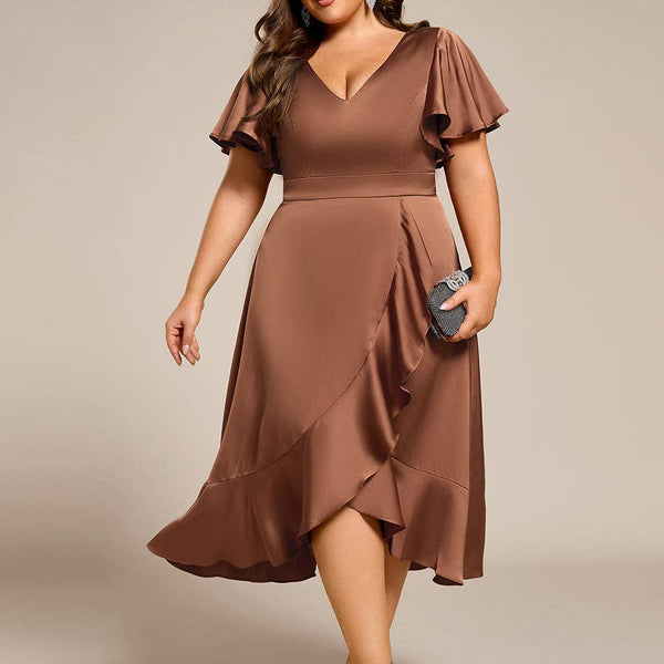 Elegant Satin Midi Dress