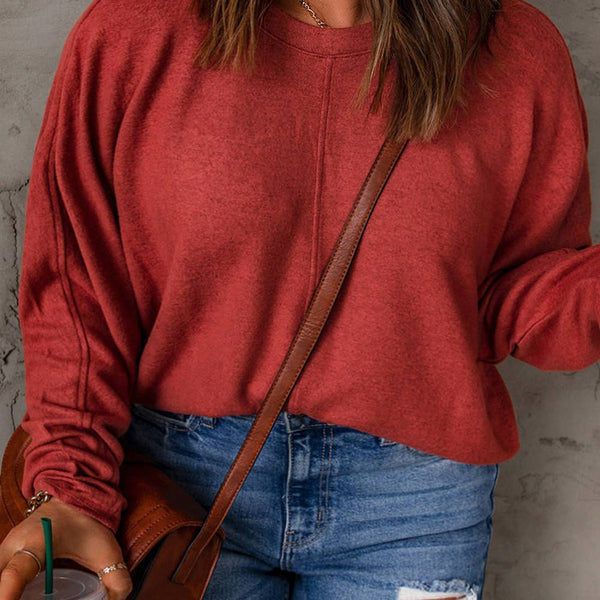 Casual Basic Solid Long Sleeve - Curvy