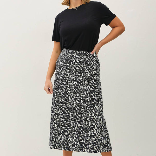 Floral Print Midi Skirt- Curvy