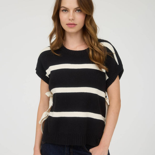 Stripe Side Tie Sweater