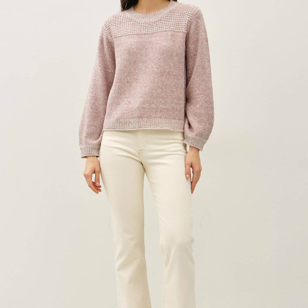 Textured Knit Crewneck Sweater