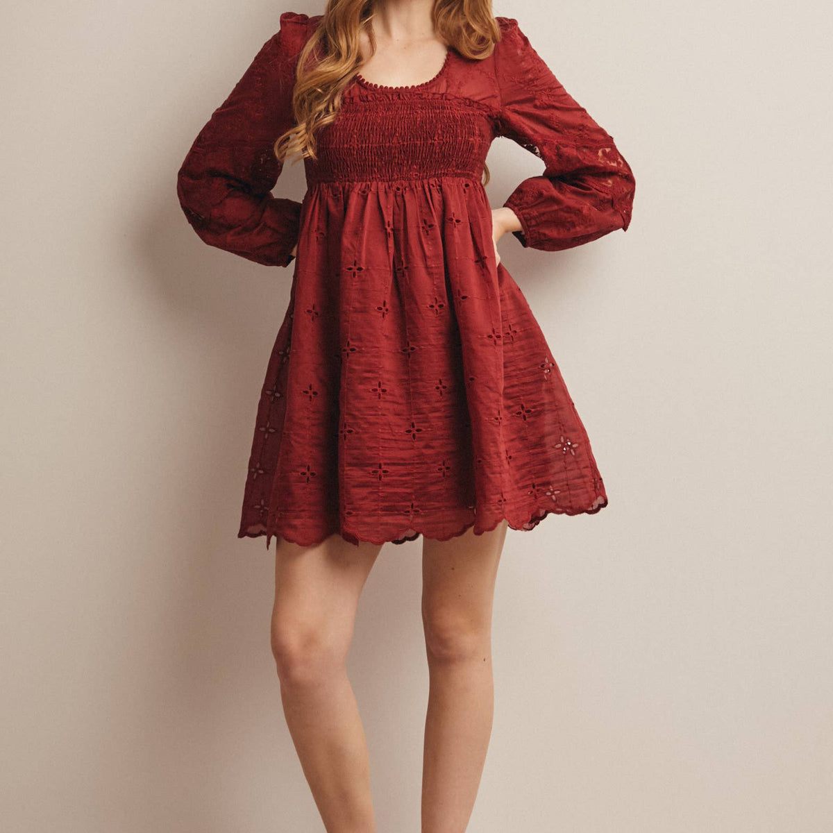 The Ada Embroidered Lace Mini Dress