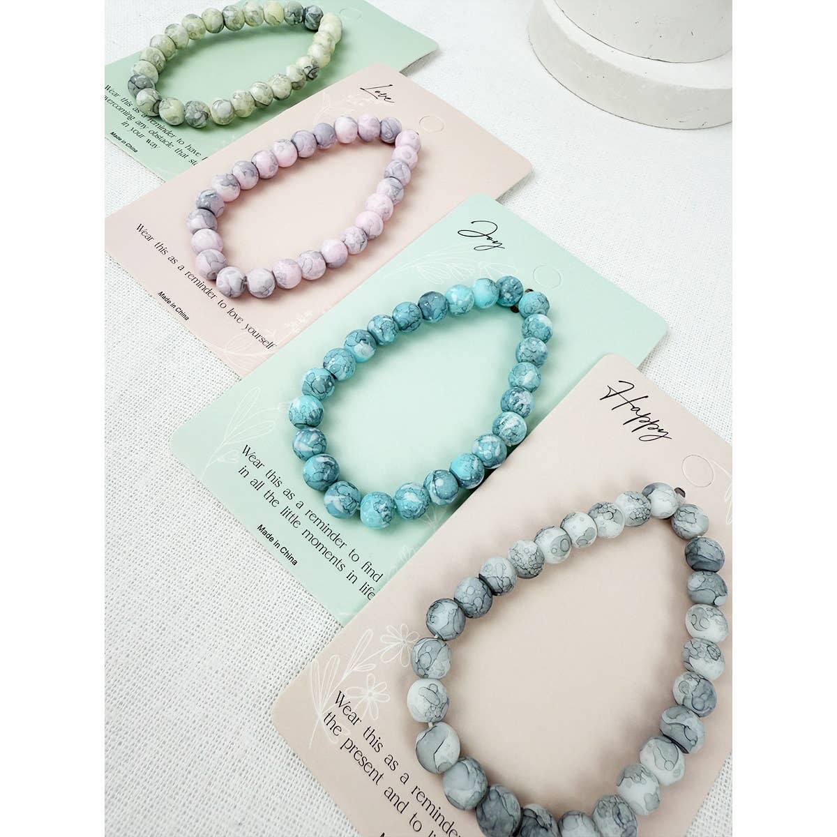 Inspirational Card with Elegant Stone Bracelet