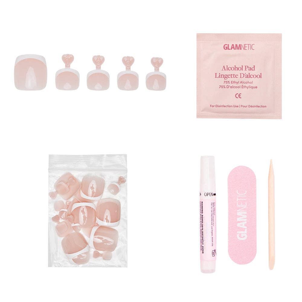 Glamnetic - Ma Damn Toenail | Toe Press-On Nails | French Tip
