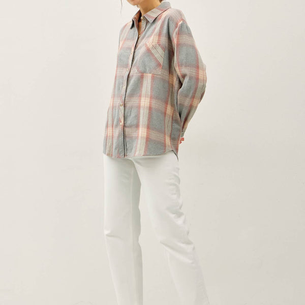 Cotton Faded Plaid Shirt