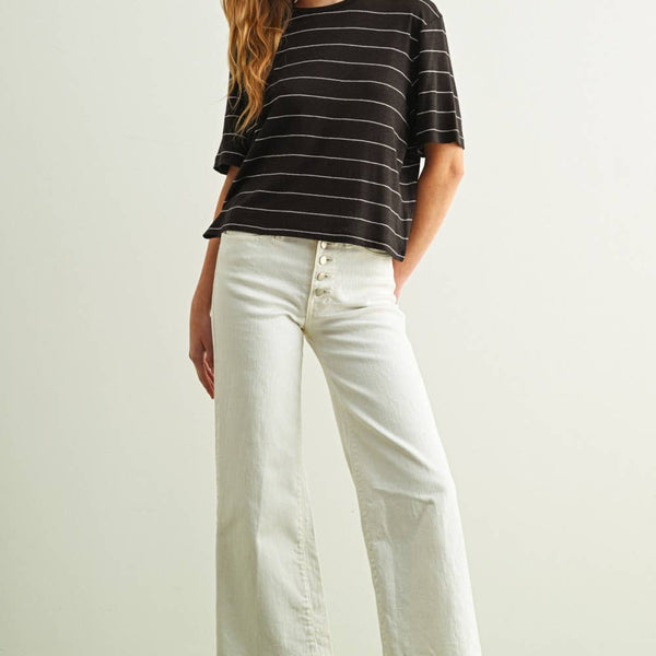 Stripe Cotton Linen Top