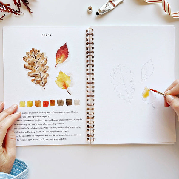 Autumn watercolor workbook by Emily Lex studio