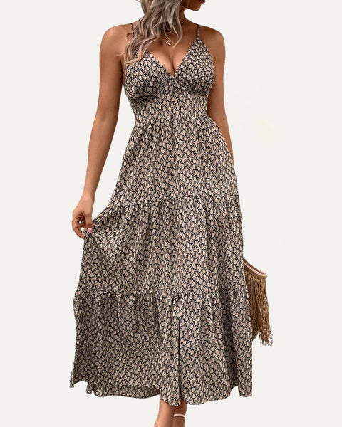 Tie-Back Strappy Maxi Dress