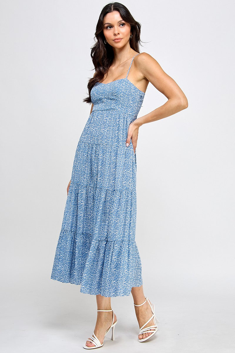 Floral Tie Back Maxi Dress