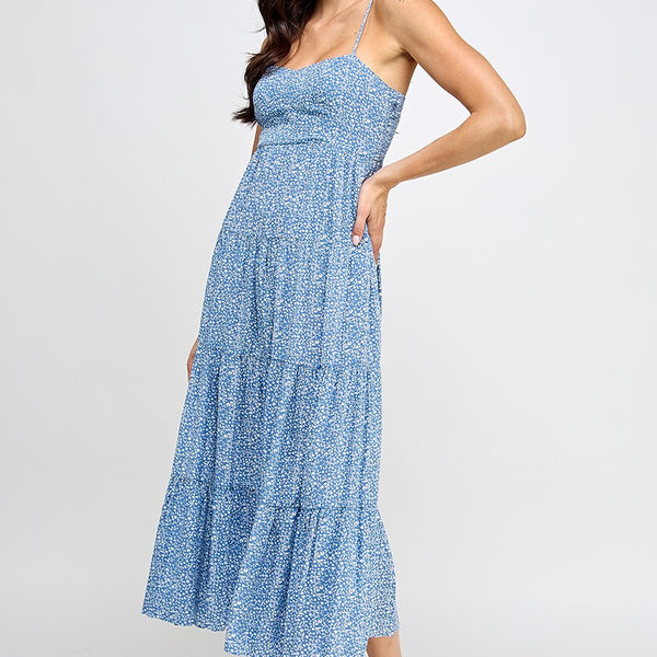Floral Tie Back Maxi Dress