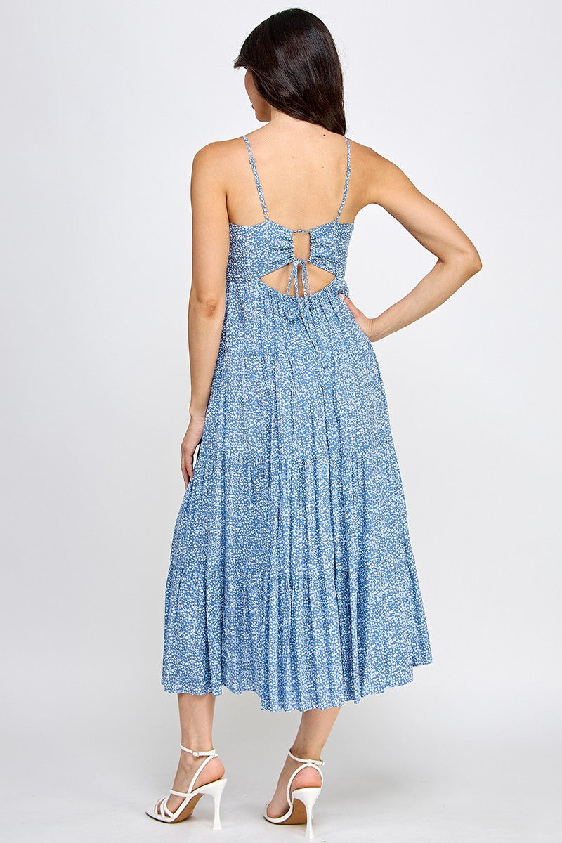 Floral Tie Back Maxi Dress