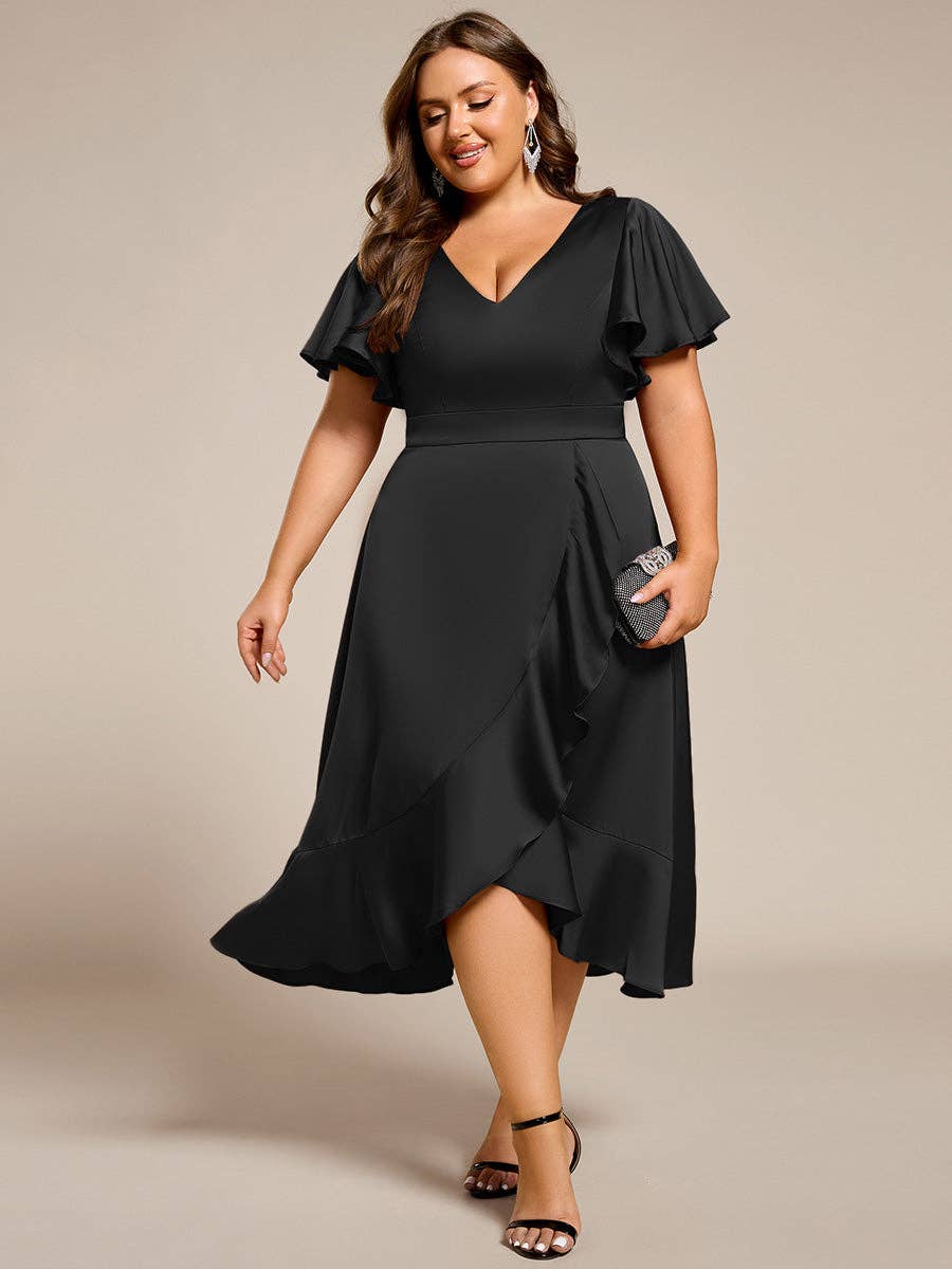 Elegant Satin Midi Dress