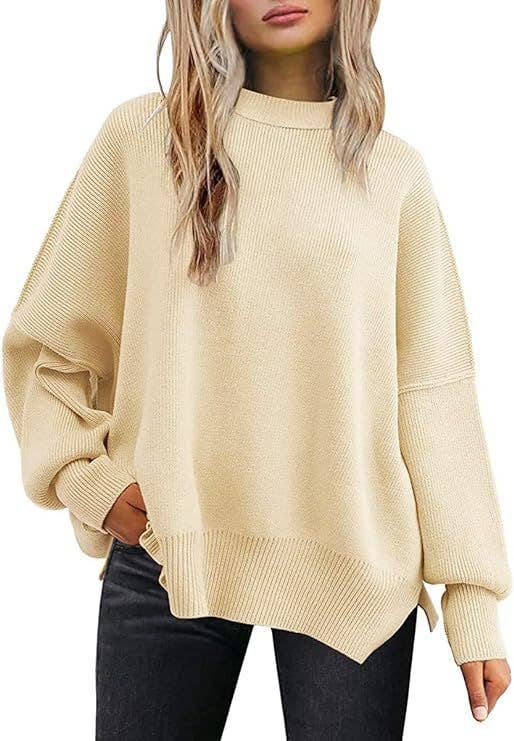 Crewneck Batwing Sleeve Chunky Sweater