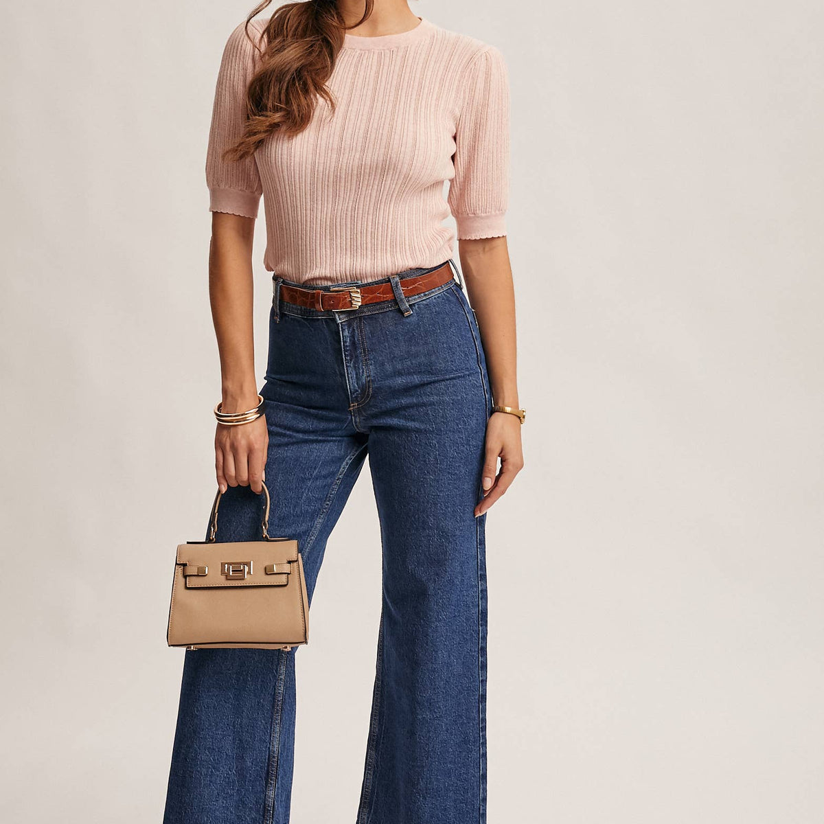 Tara Textured Knit Puff Sleeve Top