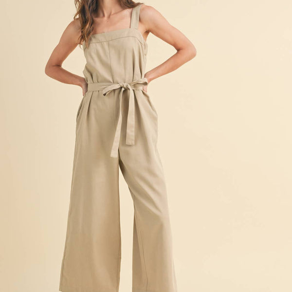 Ella Belted Capri Jumpsuit