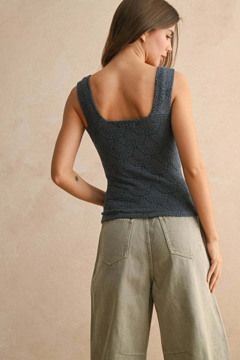 Strechy Washed Detail Knitted Top