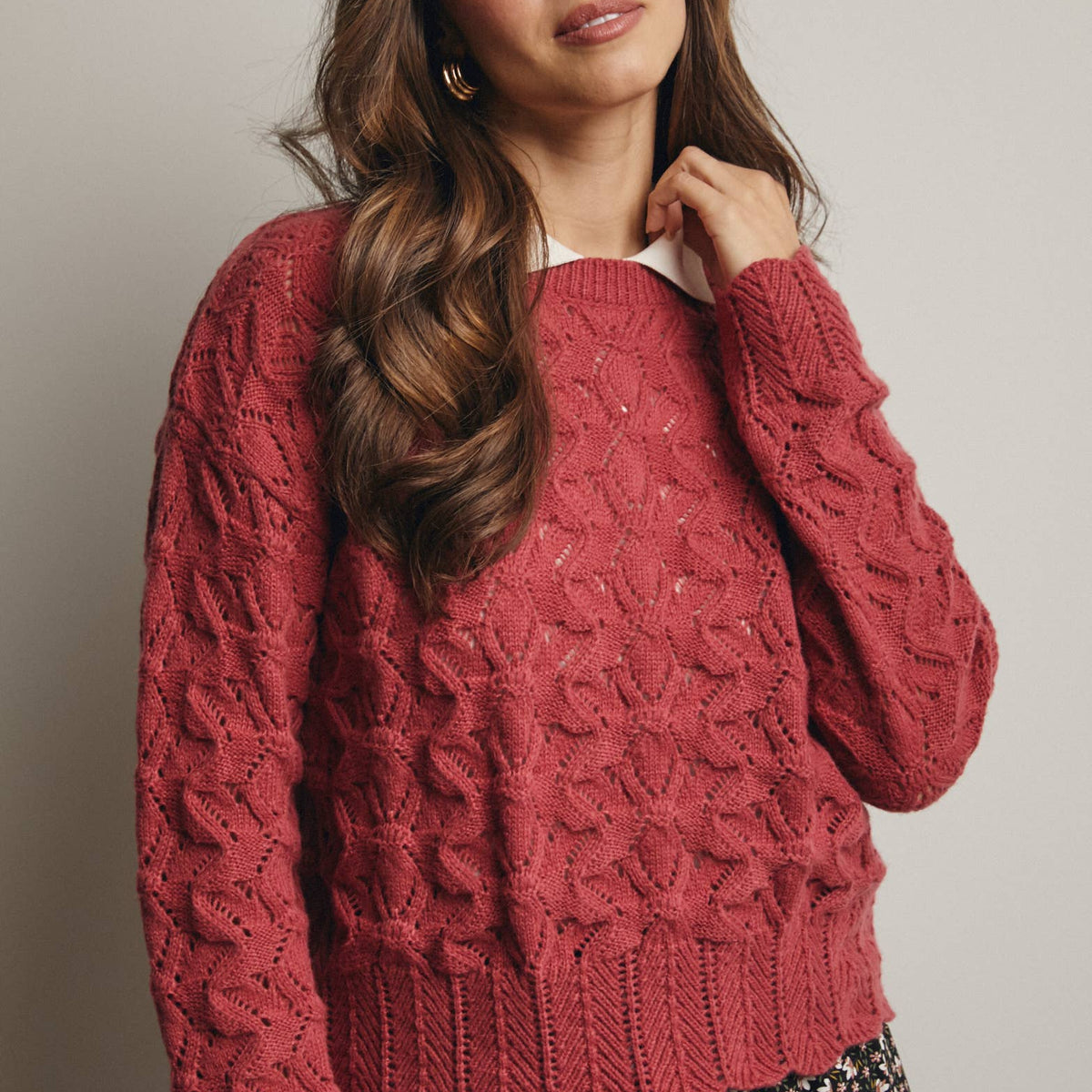 Willow Open-Knit Pointelle Sweater
