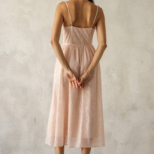 Lace Bustier Midi Dress