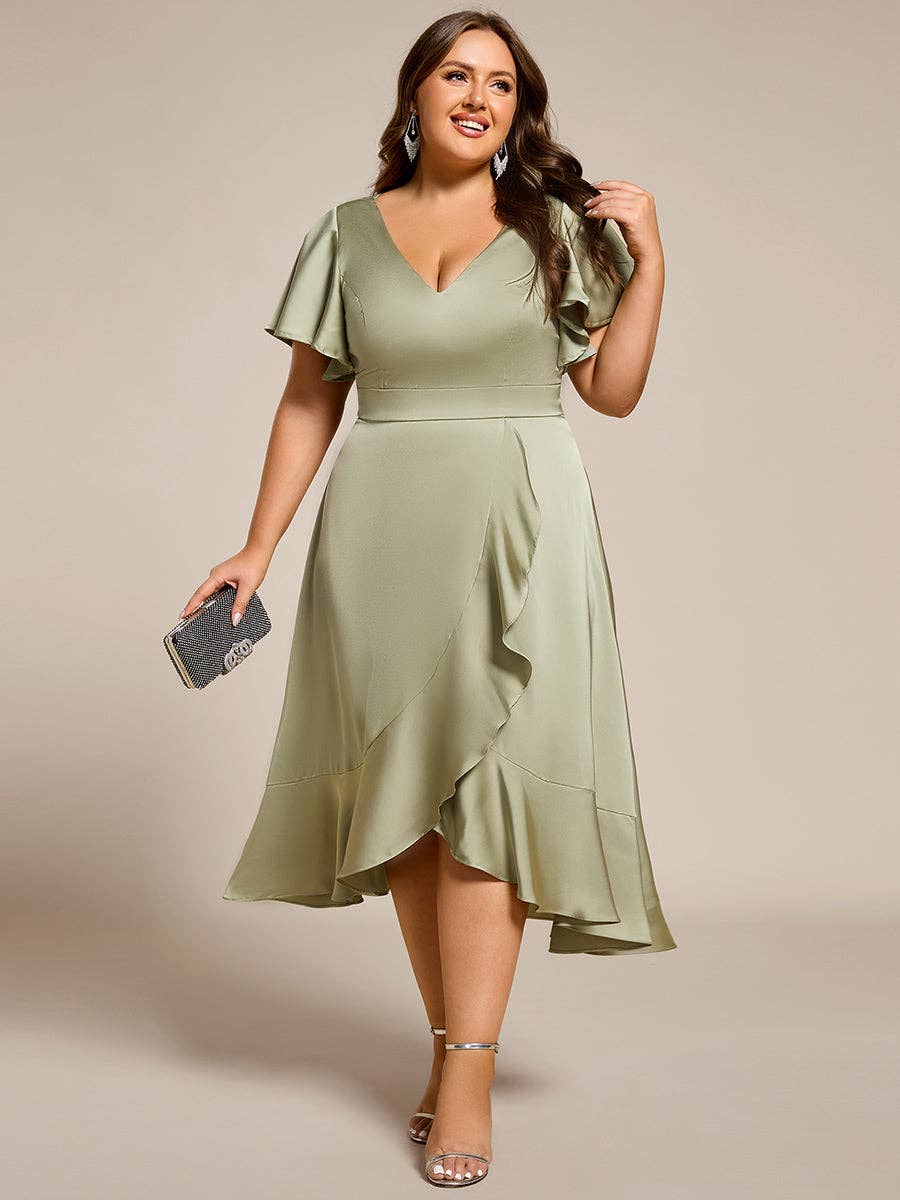 Elegant Satin Midi Dress