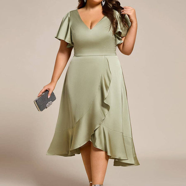 Elegant Satin Midi Dress