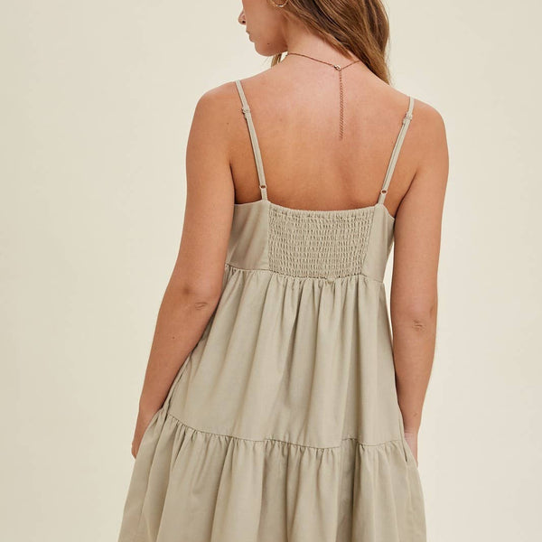 Kami Button-up Tiered Mini Dress
